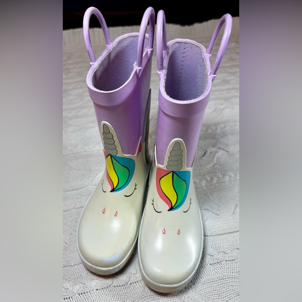 Kid’s Unicorn Rain Boots with Colorful Mane Size Size 11